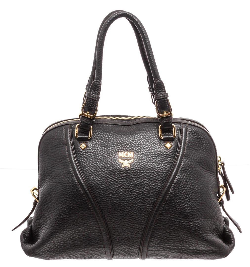 MCM Black Leather Medium Milla Tote Bag