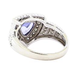 1.15 ctw Tanzanite And Diamond Ring - 14KT White Gold