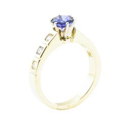 1.34 ctw Sapphire and Diamond Ring - 14KT Yellow Gold