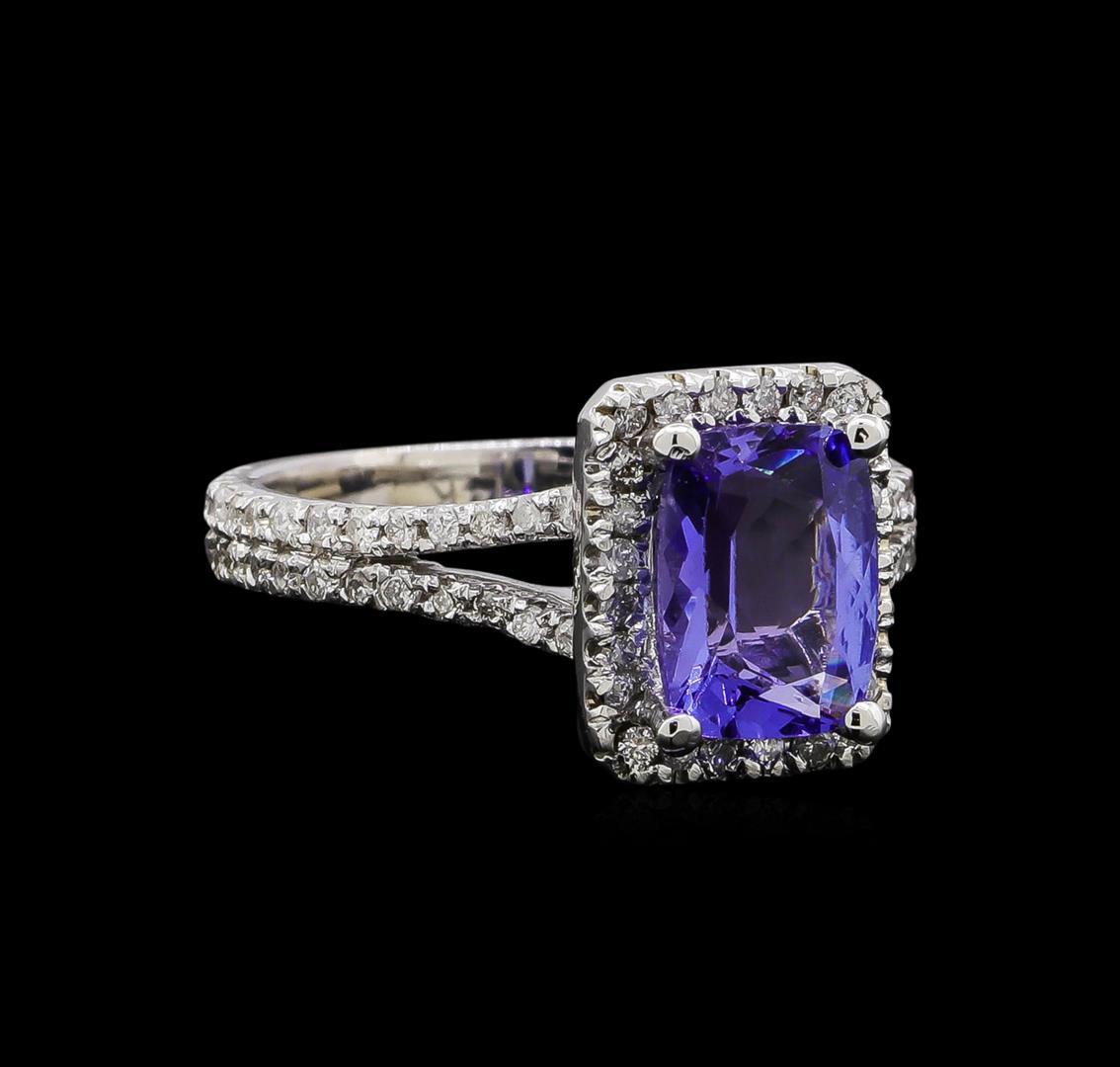 14KT White Gold 1.83 ctw Tanzanite and Diamond Ring