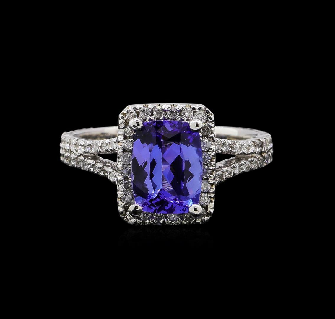 14KT White Gold 1.83 ctw Tanzanite and Diamond Ring