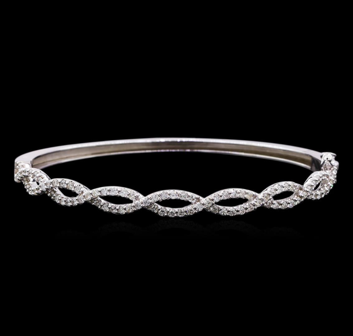 1.45 ctw Diamond Bangle Bracelet - 14KT White Gold