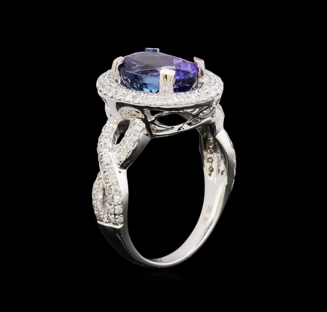 14KT White Gold 3.21 ctw Tanzanite and Diamond Ring