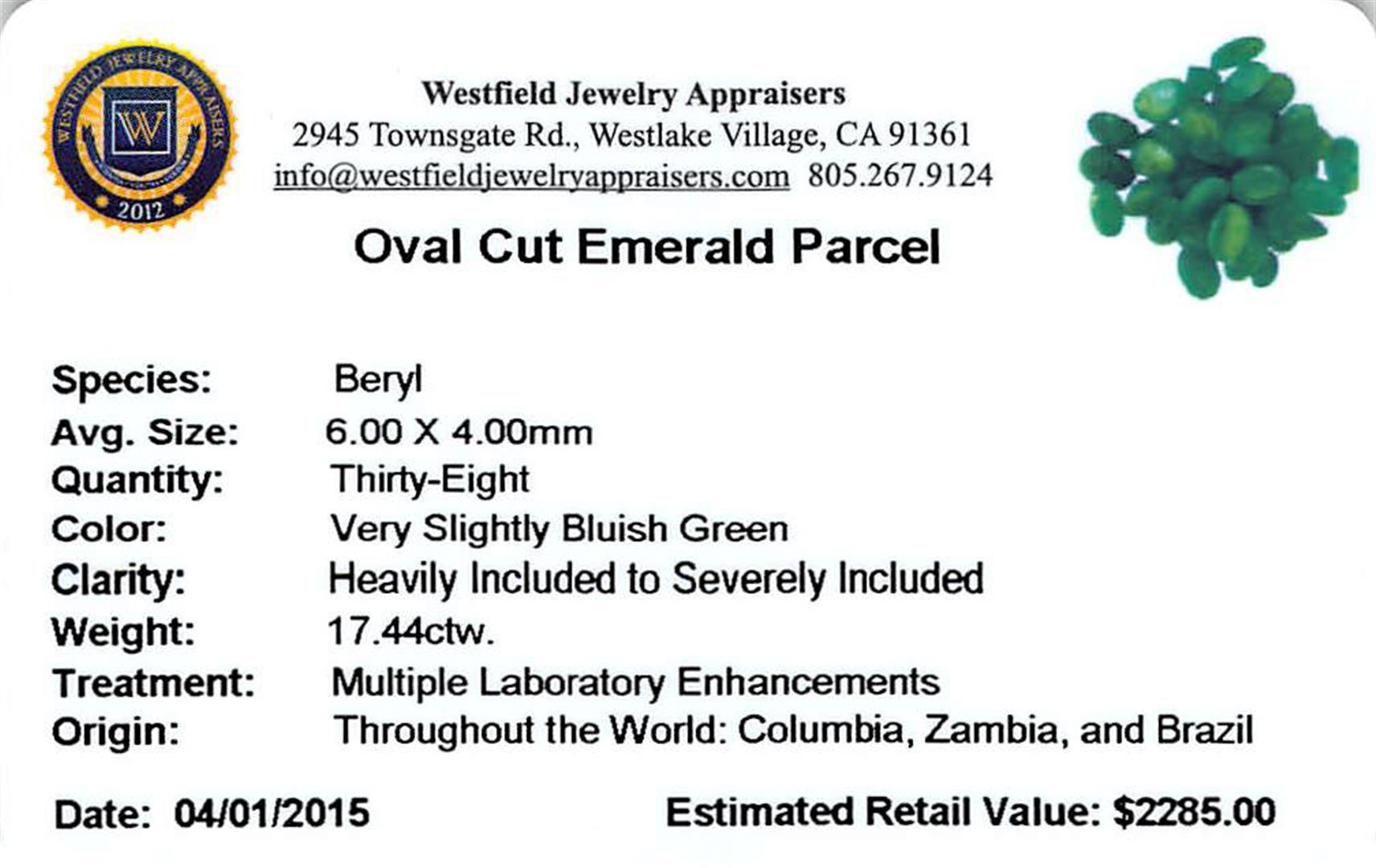 17.44 ctw Oval Mixed Emerald Parcel