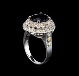 14KT White Gold 3.57 ctw Sapphire and Diamond Ring