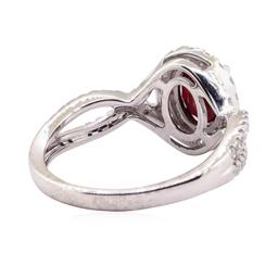 1.17 ctw Ruby and Diamond Ring - 14KT White Gold