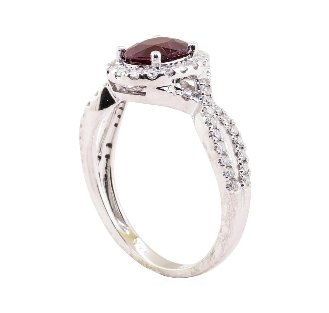 1.17 ctw Ruby and Diamond Ring - 14KT White Gold