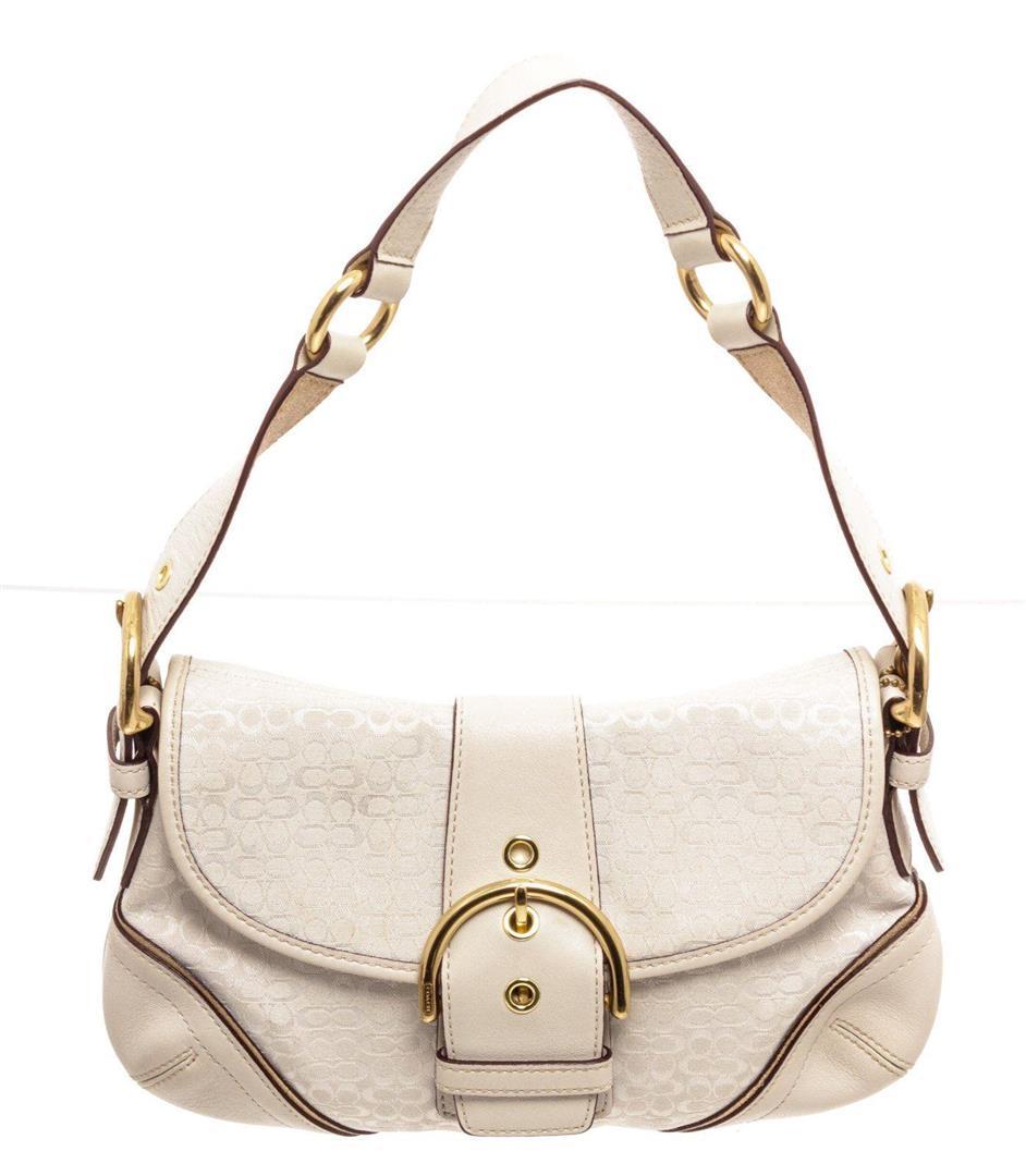 Coach White Mini C Signature Canvas Soho Shoulder Bag