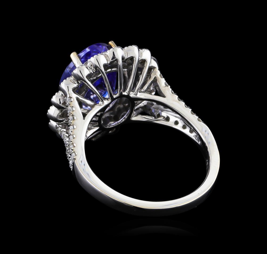 18KT White Gold 3.95 ctw Tanzanite and Diamond Ring