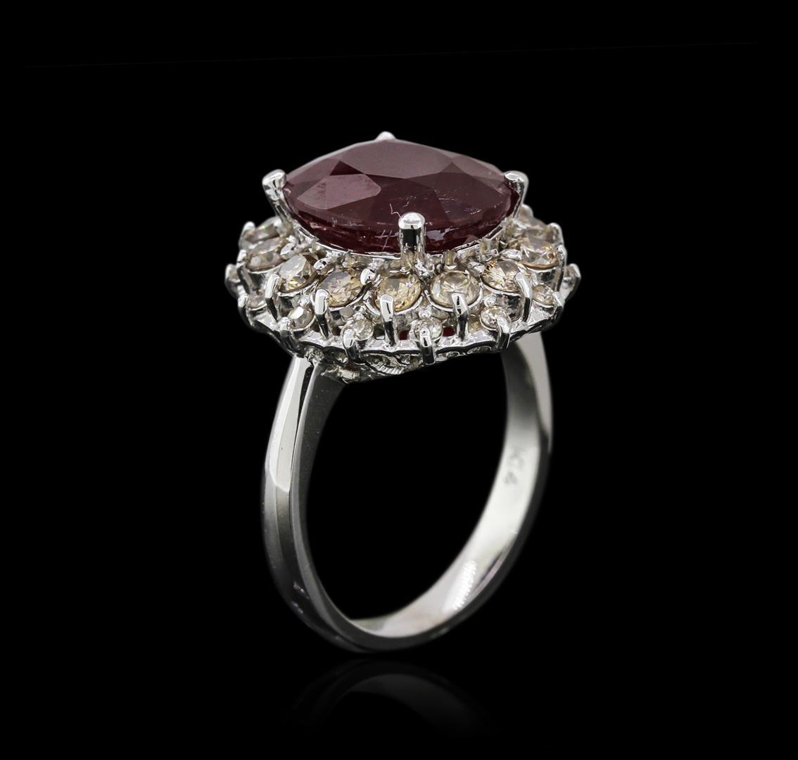 14KT White Gold 6.16 ctw Ruby and Diamond Ring