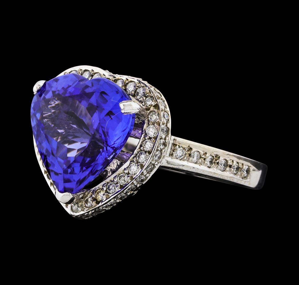 GIA Cert 7.72 ctw Tanzanite and Diamond Ring - 14KT White Gold