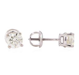 0.97 ctw Diamond Stud Earrings - 14KT White Gold