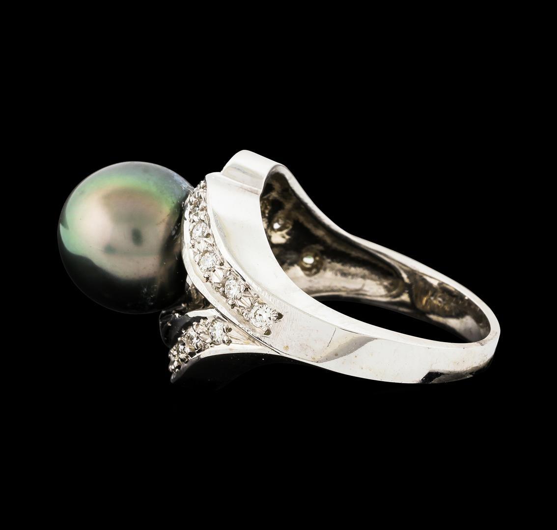 Pearl and Diamond Ring - 14KT White Gold