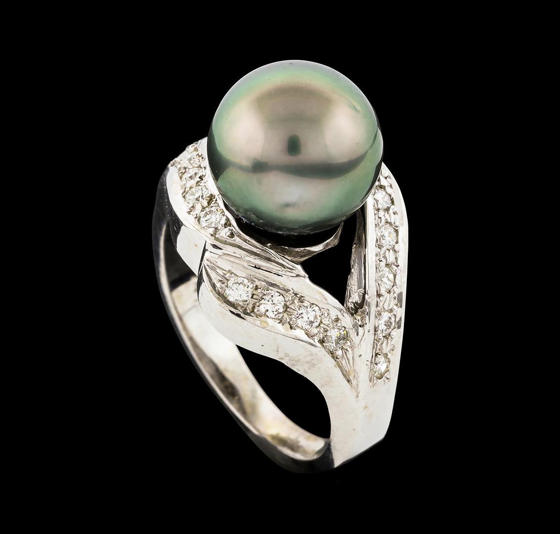 Pearl and Diamond Ring - 14KT White Gold