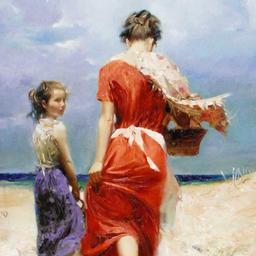 Pino (1939-2010), "Summer Retreat" Artist Embellished Limited Edition on Canvas,