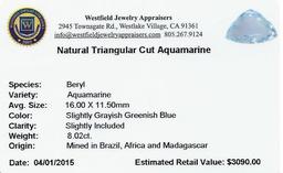 8.02 ctw Triangle Aquamarine Parcel