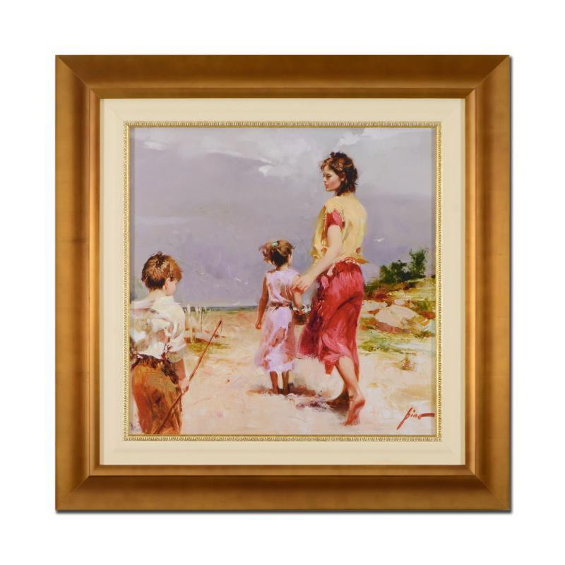 Pino (1939-2010), "Going Fishing" Framed Limited Edition Artist-Embellished Gicl