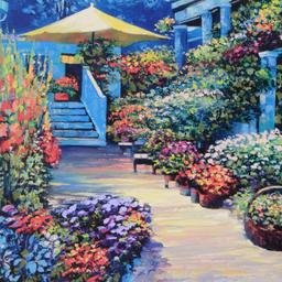 Howard Behrens (1933-2014), "Nantucket Flower Market" Limited Edition on Canvas,