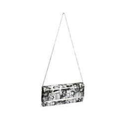 Black and White Fashionista Patent Oversized Clutch