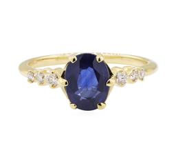 1.43 ctw Sapphire and Diamond Ring - 14KT Yellow Gold