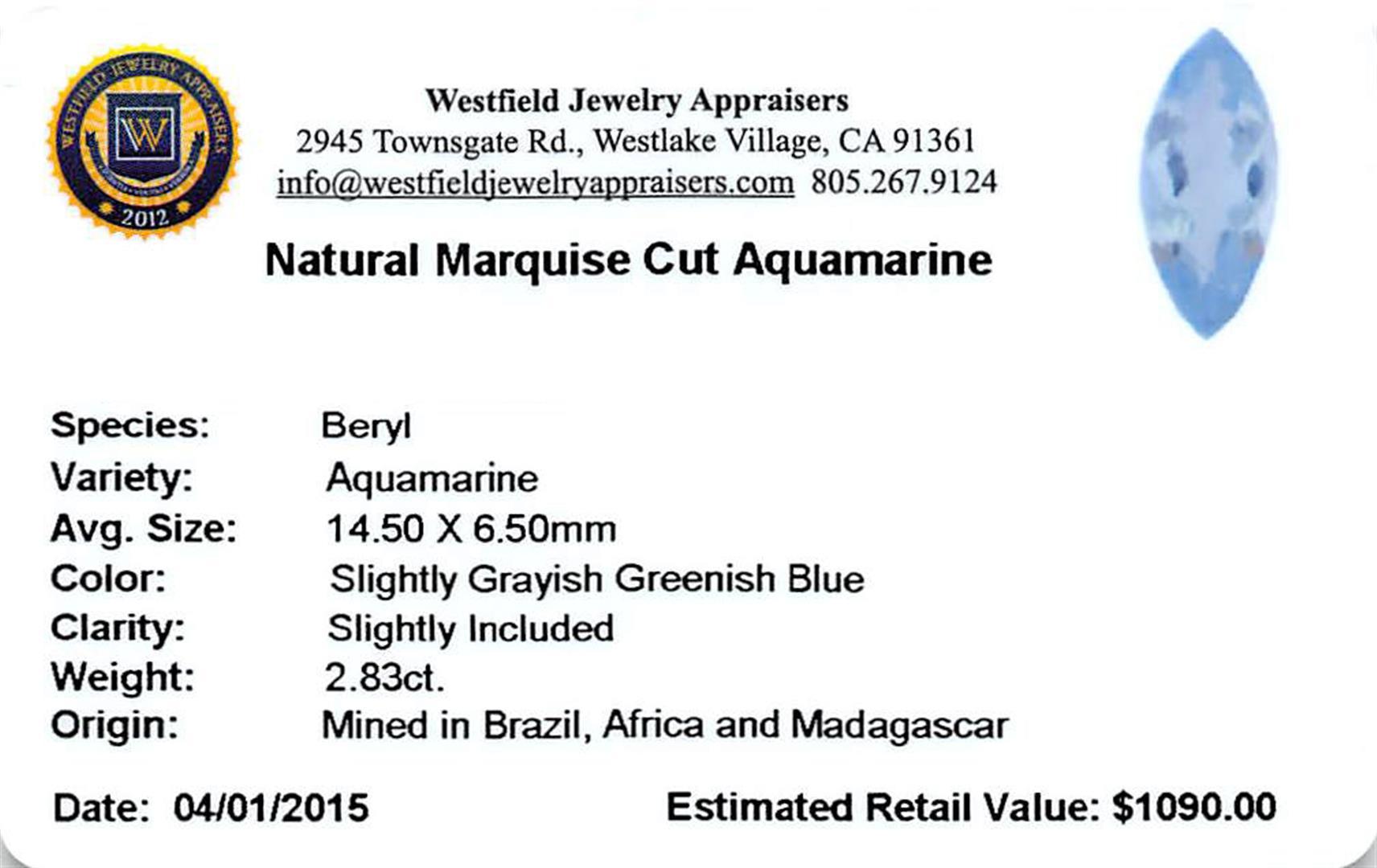 2.83 ctw Marquise Aquamarine Parcel