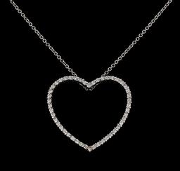0.48 ctw Diamond Pendant With Chain - 14KT White Gold