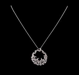 14KT White Gold 3.14 ctw Diamond Pendant With Chain