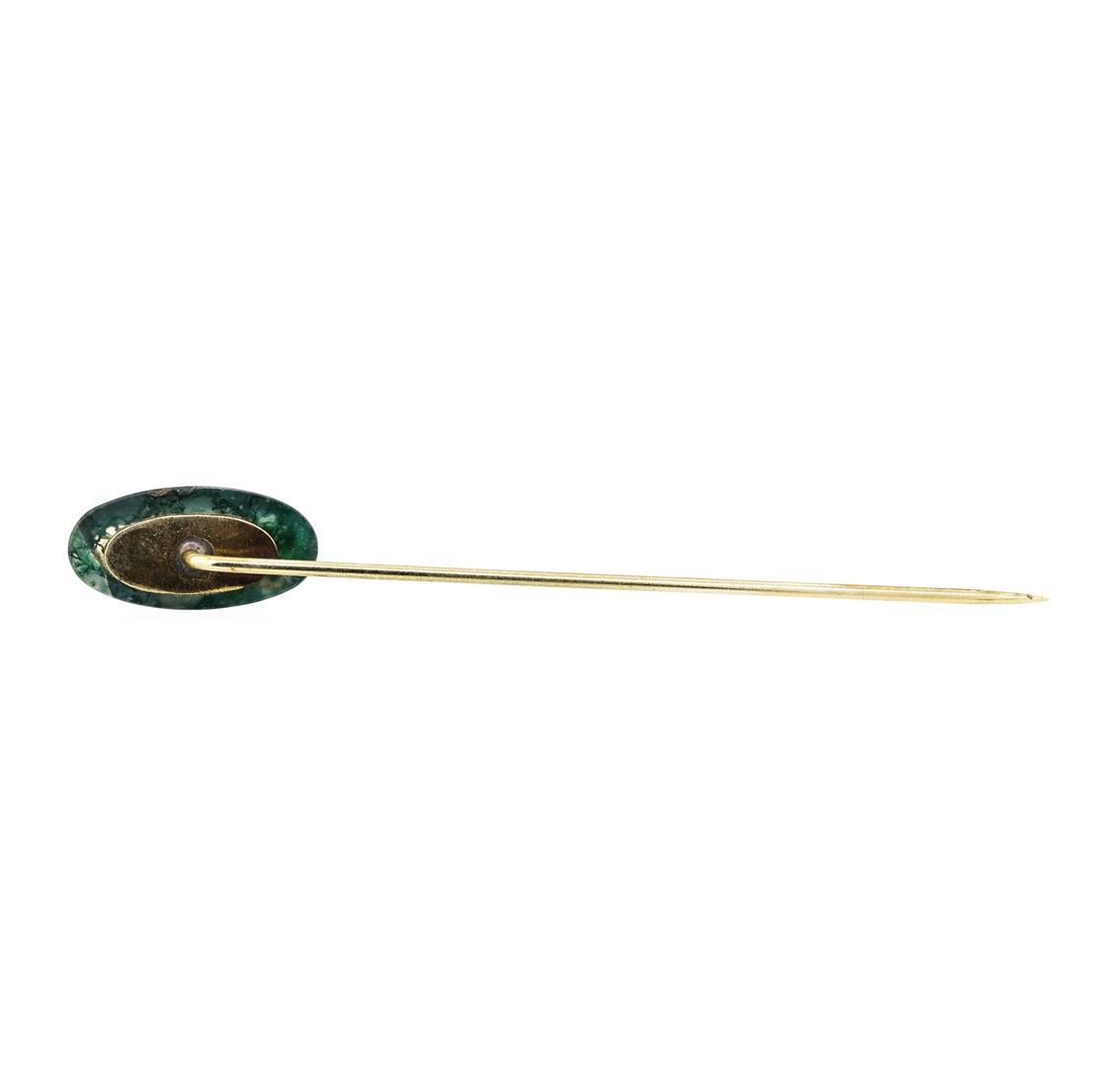 Glass Bead Stick Pin - Pewter