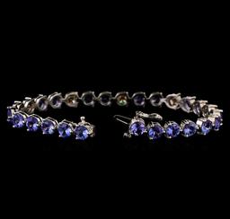 14KT White Gold 9.46 ctw Tanzanite and Diamond Bracelet