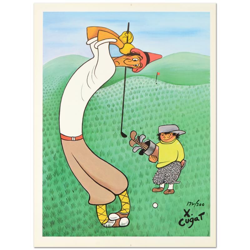 Xavier Cugat (1900-1990), "Skinny Golfer" Limited Edition Lithograph, Numbered a