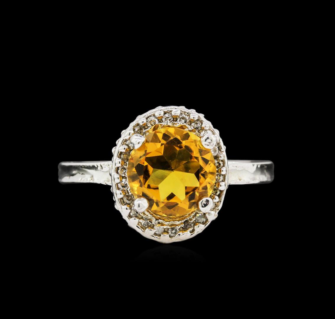 14KT White Gold 2.35 ctw Citrine and Diamond Ring