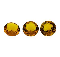 15.85 ctw.Natural Round Cut Citrine Quartz Parcel of Three