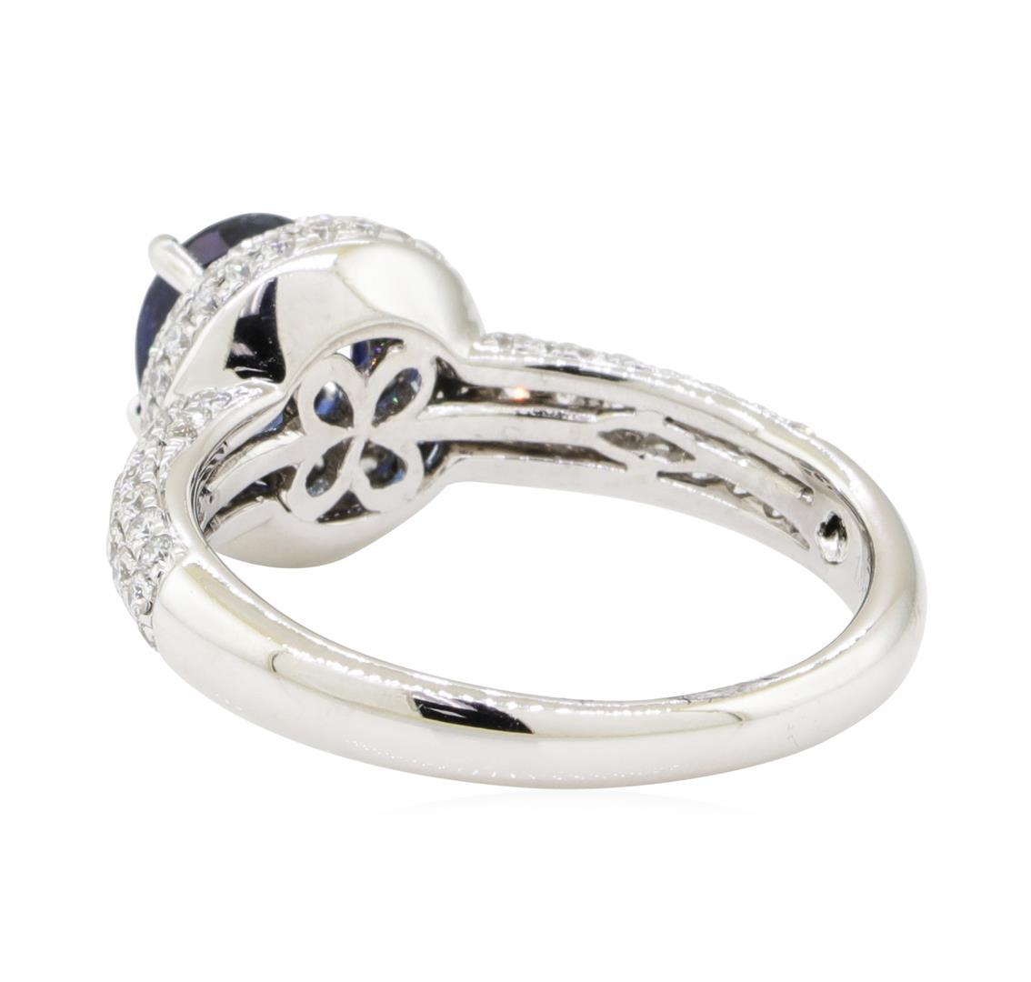 1.94 ctw Sapphire and Diamond Ring - 18KT White Gold