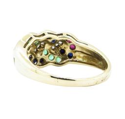 1.38 ctw Multi-colored Gemstone Ring - 14KT Yellow Gold