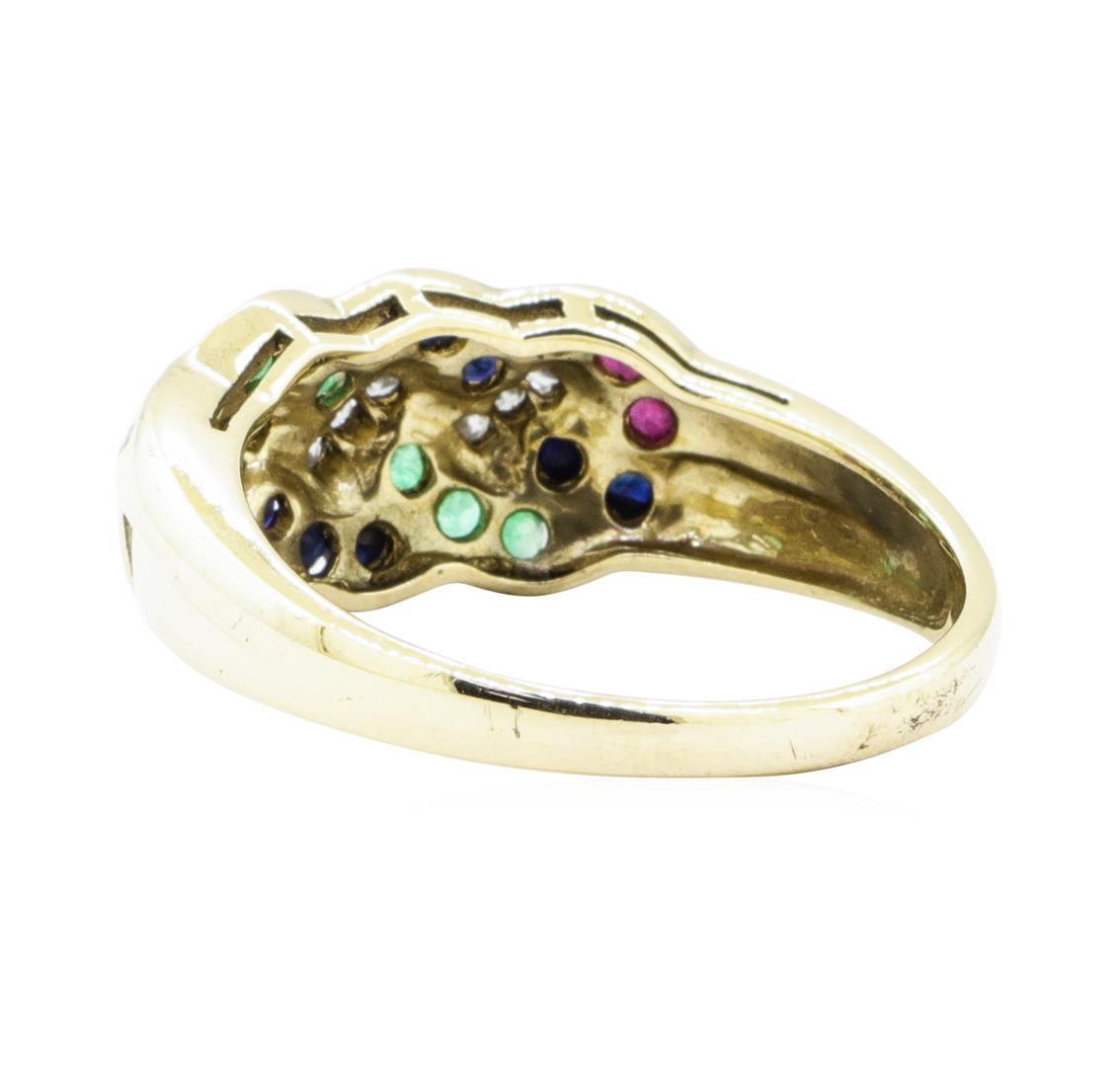 1.38 ctw Multi-colored Gemstone Ring - 14KT Yellow Gold