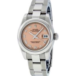 Rolex Ladies New Style 26 Quickset Datejust Salmon Roman Oyster Perpetual Servic