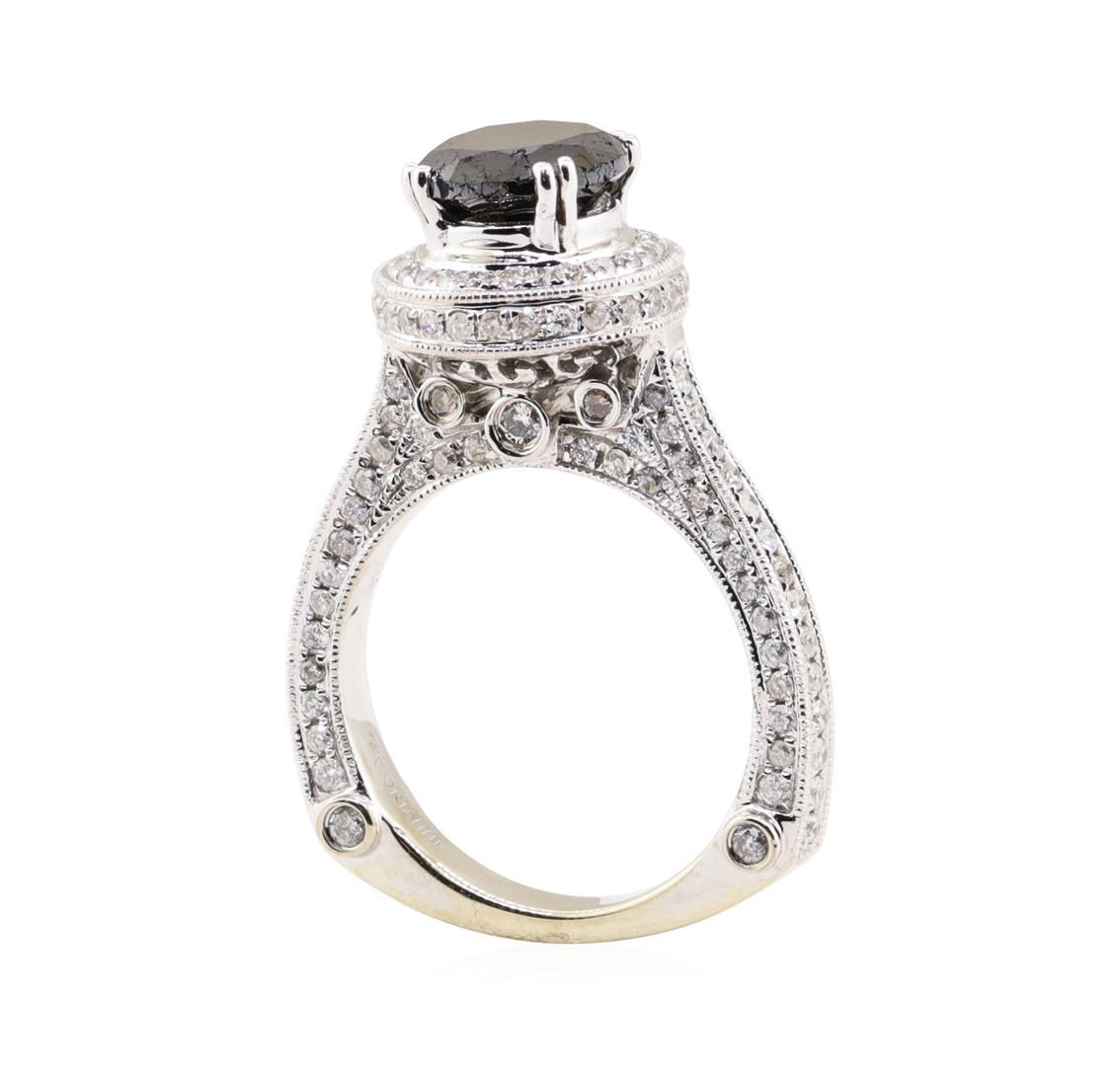 2.40 ctw Black Diamond and Diamond Ring - 14KT White Gold