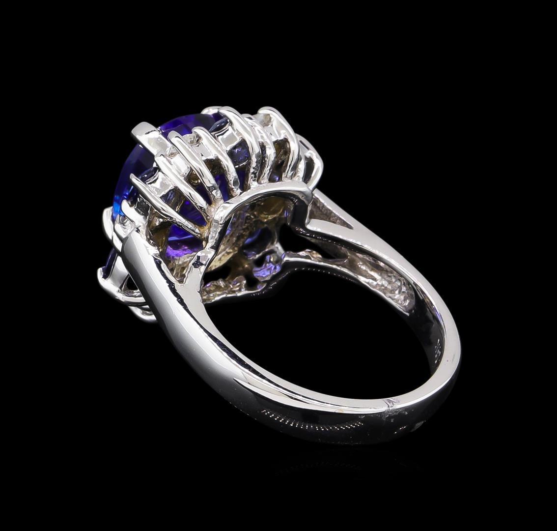 3.65 ctw Tanzanite, Sapphire and Diamond Ring - 14KT White Gold