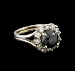 4.42 ctw Black Diamond Ring - 14KT White Gold