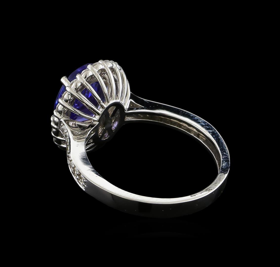 2.27 ctw Tanzanite and Diamond Ring - 14KT White Gold