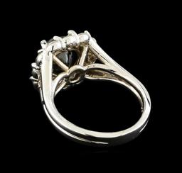 4.42 ctw Black Diamond Ring - 14KT White Gold