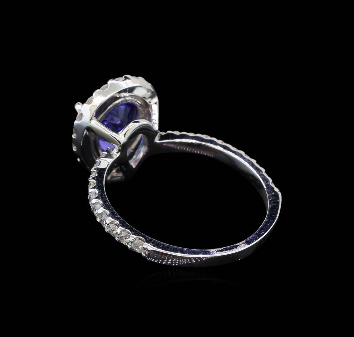 2.20 ctw Tanzanite and Diamond Ring - 14KT White Gold