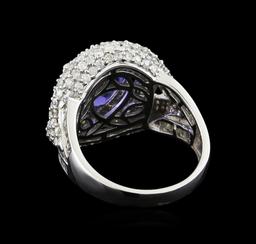 14KT White Gold 2.94 ctw Tanzanite and Diamond Ring