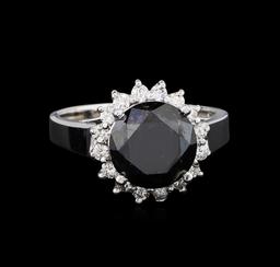 4.95 ctw Black Diamond Ring - 14KT White Gold