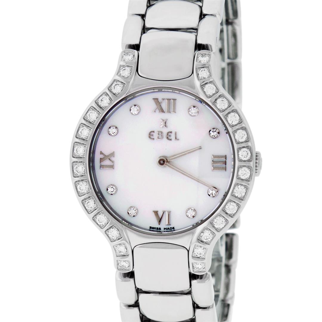 Ebel Beluga Ladies Stainless Steel MOP Diamond Watch 27mm Wristwatch