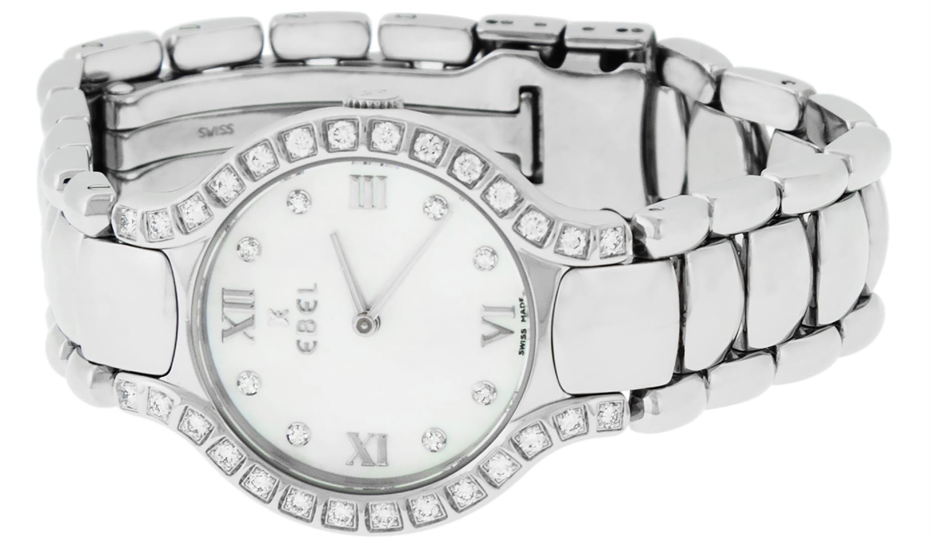 Ebel Beluga Ladies Stainless Steel MOP Diamond Watch 27mm Wristwatch