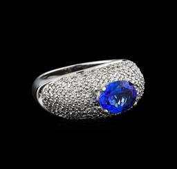 14KT White Gold 1.85 ctw Tanzanite and Diamond Ring