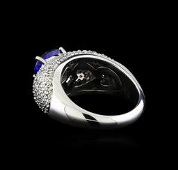 14KT White Gold 1.85 ctw Tanzanite and Diamond Ring