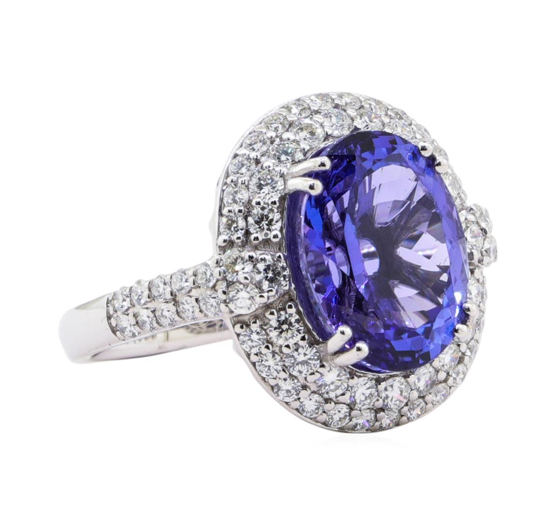 7.05 ctw Tanzanite and Diamond Ring - Platinum