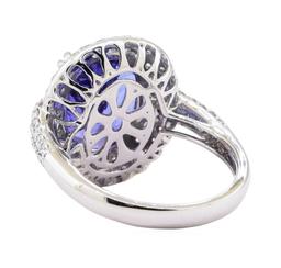 7.05 ctw Tanzanite and Diamond Ring - Platinum